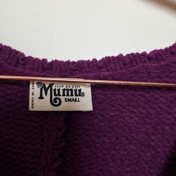 Show Me Your Mumu Hug Me Oversized V Neck Sweater in Purple Ultraviolet Knit - Picture 10 of 10
